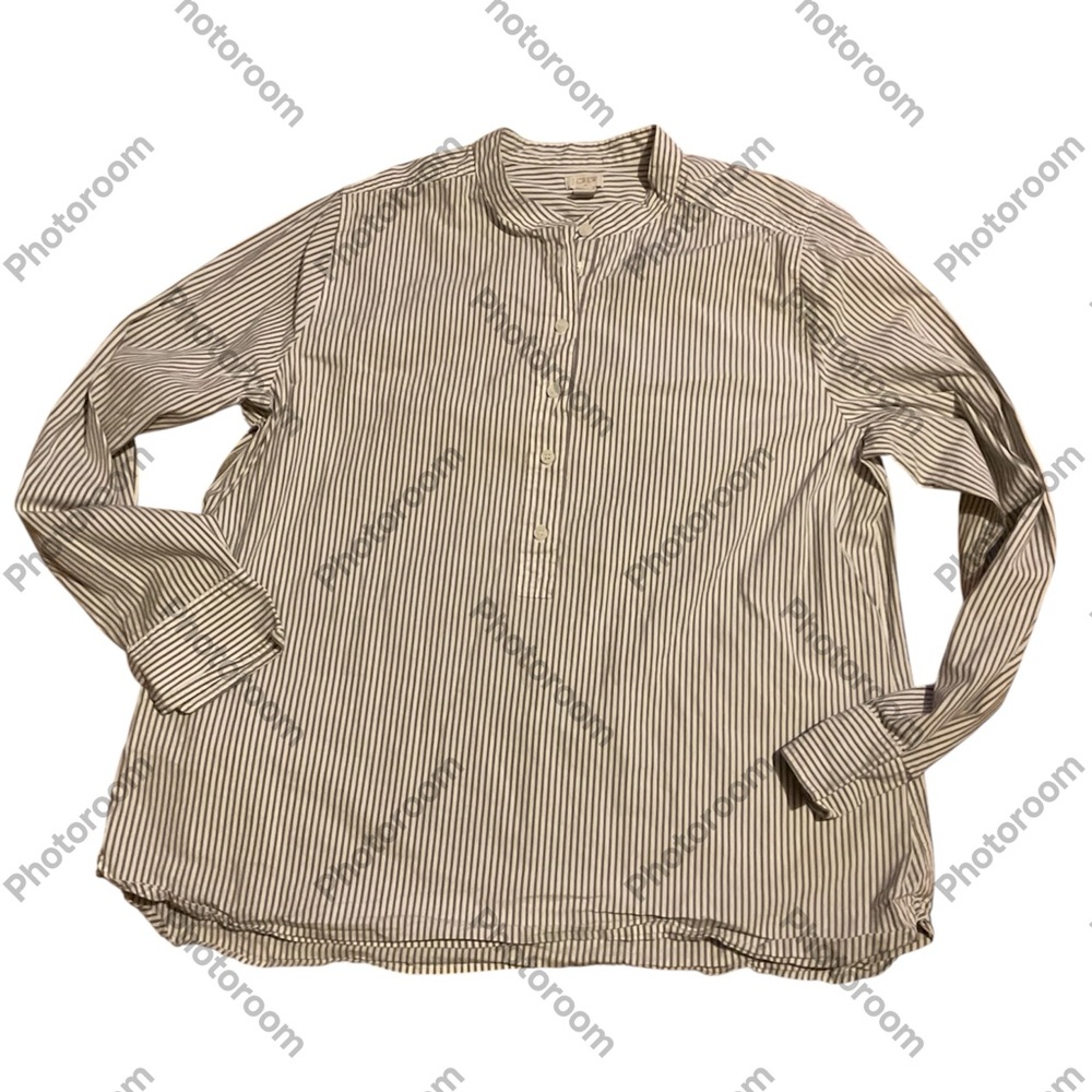 J. Crew nautical Striped Casual Shirt preppy vacation long sleeve